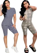 Summer Fashionable casual print T-shirt and shorts 2-piece set