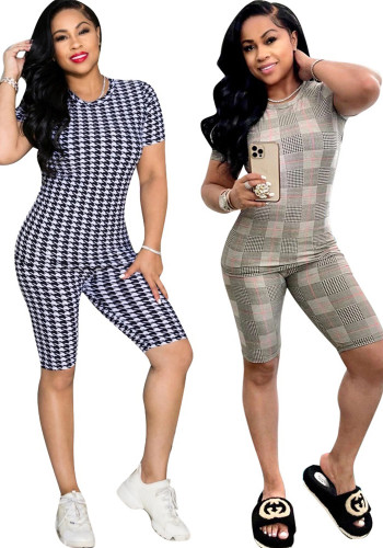 Summer Fashionable casual print T-shirt and shorts 2-piece set