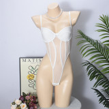 Women Sexy Mesh Patchwork Hollow Bodysuit