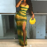 Women sexy lace Backless Slit Sexy Dress Maxi Dress