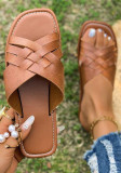 Women's Plus Size casual one strap flat slippers