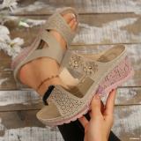 Plus Size women's stitching wedge heel sandals
