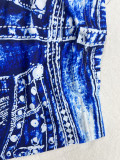 Women Knitting Print Shorts