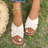 Women's Plus Size casual one strap flat slippers