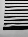Strapless striped slim long dress