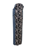Women's street fashion leopard print patchwork straight denim trousers
