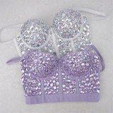 Women Nightclub Strapless Beaded diamond suspender top