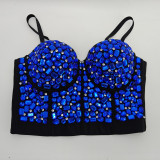 Women Nightclub Strapless Beaded diamond suspender top