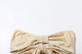 Women Spring Summer Sexy Lace-Up Strapless Vest Basic Briefs Two Pieces