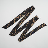 Plus Size African Women Long Sleeve Elegant Print Chiffon Maxi Dress