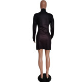 Women's Autumn and Winter casual letter print dress
