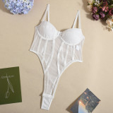 Women Sexy Mesh Patchwork Hollow Bodysuit