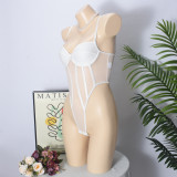 Women Sexy Mesh Patchwork Hollow Bodysuit