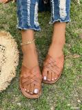 Women's Plus Size casual one strap flat slippers