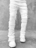 Men's Street Stretch Patch Denim Straight Pants