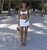 Beach hollow knitting bikini set