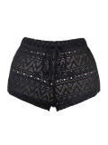 Women Summer Sexy Hollow Lace Lace-Up Shorts Beach pants