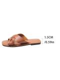 Women's Plus Size casual one strap flat slippers