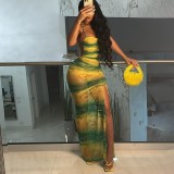 Women sexy lace Backless Slit Sexy Dress Maxi Dress
