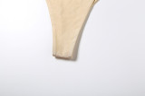 Women Spring Summer Sexy Lace-Up Strapless Vest Basic Briefs Two Pieces