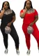 Women's spring and summer fashionable print short-sleeved two-piece trousers set