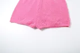 Women Spring Summer knitting Sexy Hollow Solid Halter Neck Lace-Up Backless Cargo Shorts