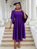 Plus Size Women Party Ruffle Sleeve Dress