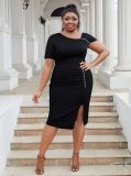 Plus Size Women Bodycon Beaded Bodycon Dress