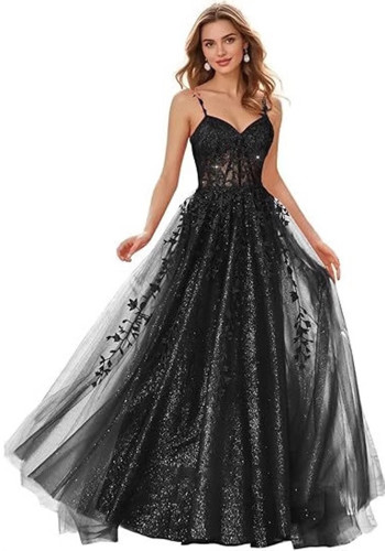 Women ball dress lace applique evening dress（Processing time need 3-6 days）