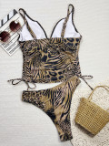 Women Leopard Print One-piece Swimwear  Bikini