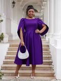 Plus Size Women Party Ruffle Sleeve Dress