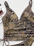 Women Leopard Print One-piece Swimwear  Bikini