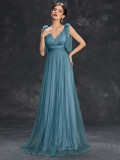 Women sequined bow elegant v-neck ball suspender evening dress（Processing time need 3-6 days）
