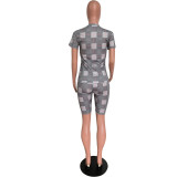 Summer Fashionable casual print T-shirt and shorts 2-piece set