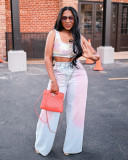 Women Fashion Gradient Denim Pants