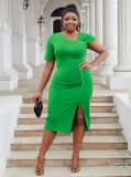 Plus Size Women Bodycon Beaded Bodycon Dress