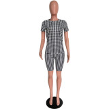 Summer Fashionable casual print T-shirt and shorts 2-piece set