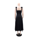Women Solid Bow Dress