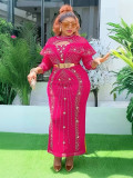 Plus Size Women African Beaded Bodycon dress