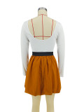 Women Sexy Elegant Long Sleeve Top and Skirt Short Skirt Two-piece Set