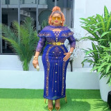 Plus Size Women African Beaded Bodycon dress