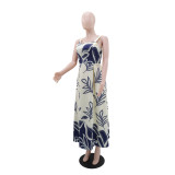 Women Holidays Printed Casual Sleeveless Dress
