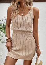 Women V-Neck Hollow Sexy Beach Cover-up Strap Dress