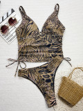 Women Leopard Print One-piece Swimwear  Bikini