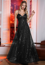Women Summer Sequined Sexy Suspender Backless Evening Dress（Processing time need 3-6 days）