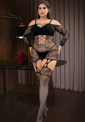 Plus Size Women Pantyhose Hollow Jacquard Sexy Lingerie