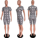 Summer Fashionable casual print T-shirt and shorts 2-piece set