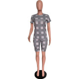Summer Fashionable casual print T-shirt and shorts 2-piece set