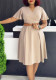Women Summer V-neck Bell Bottom Sleeve Casual African Dress