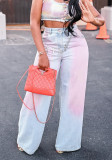 Women Fashion Gradient Denim Pants